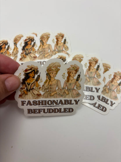 Fashionably Befuddled Kindle Sticker – 3” Vintage Die Cut Vinyl