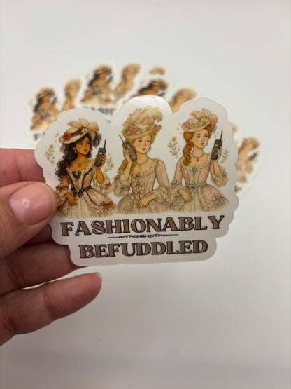 Fashionably Befuddled Kindle Sticker – 3” Vintage Die Cut Vinyl