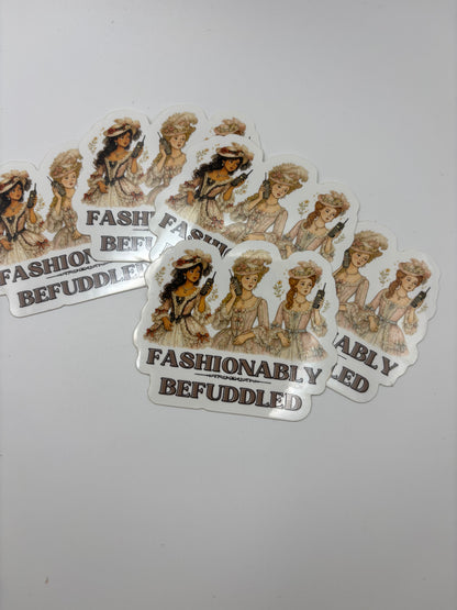 Fashionably Befuddled Kindle Sticker – 3” Vintage Die Cut Vinyl