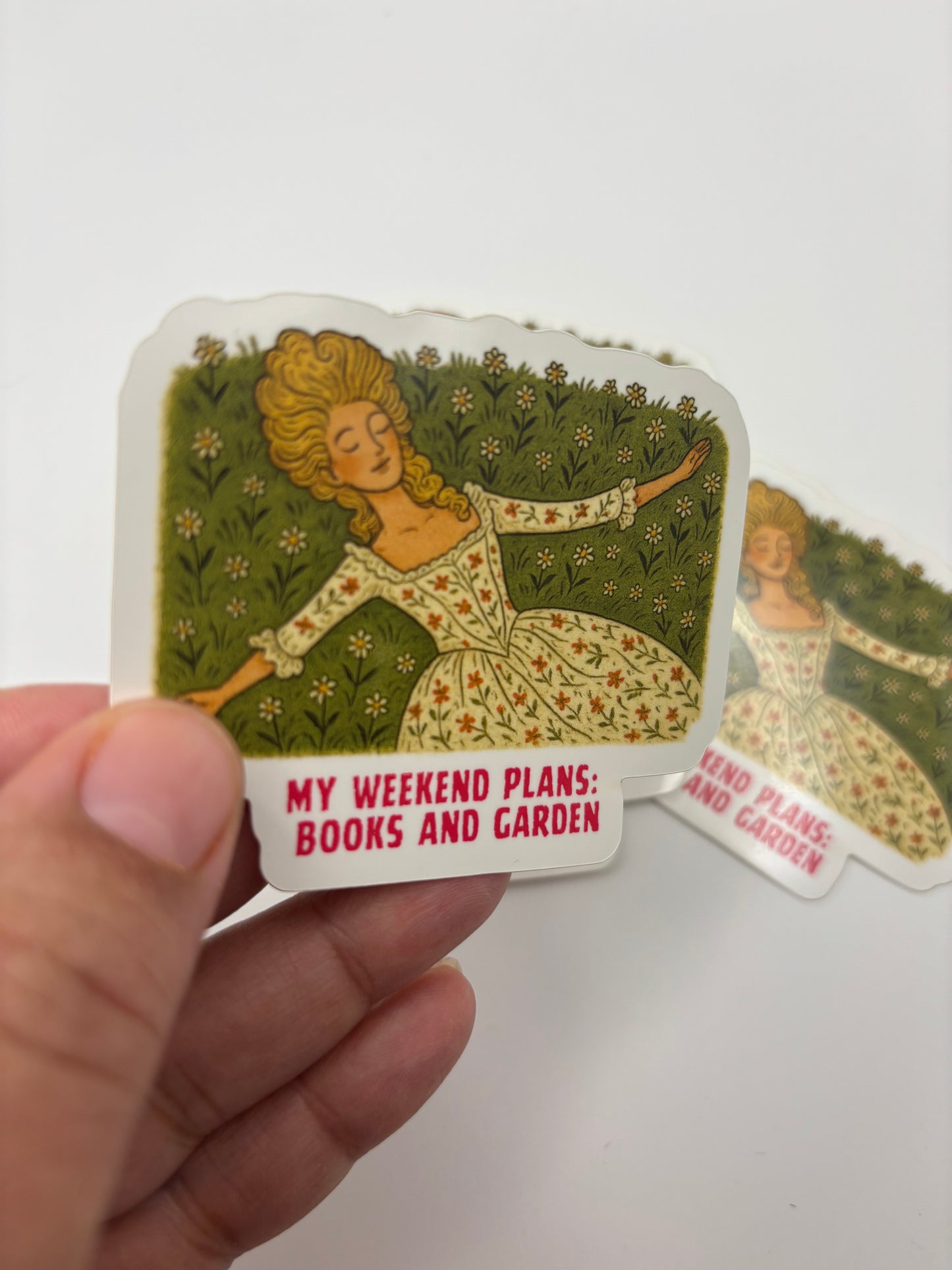 My Weekend Plans Books and Garden Kindle Sticker – 3” Vintage Floral Die Cut |