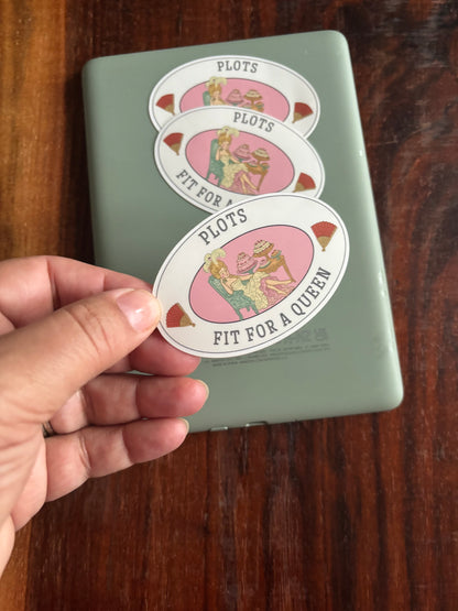 Plots Fit for a Queen Kindle Sticker – Vintage Bookish Vinyl Decal