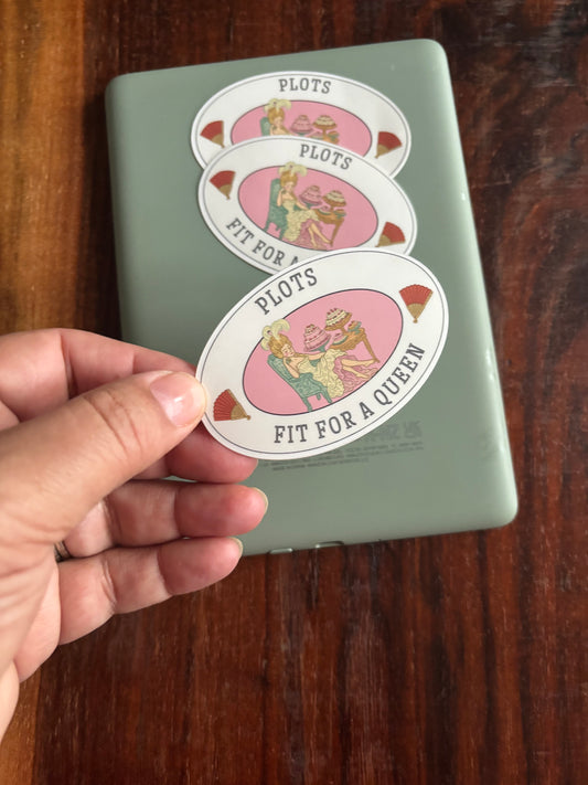 Plots Fit for a Queen Kindle Sticker – Vintage Bookish Vinyl Decal
