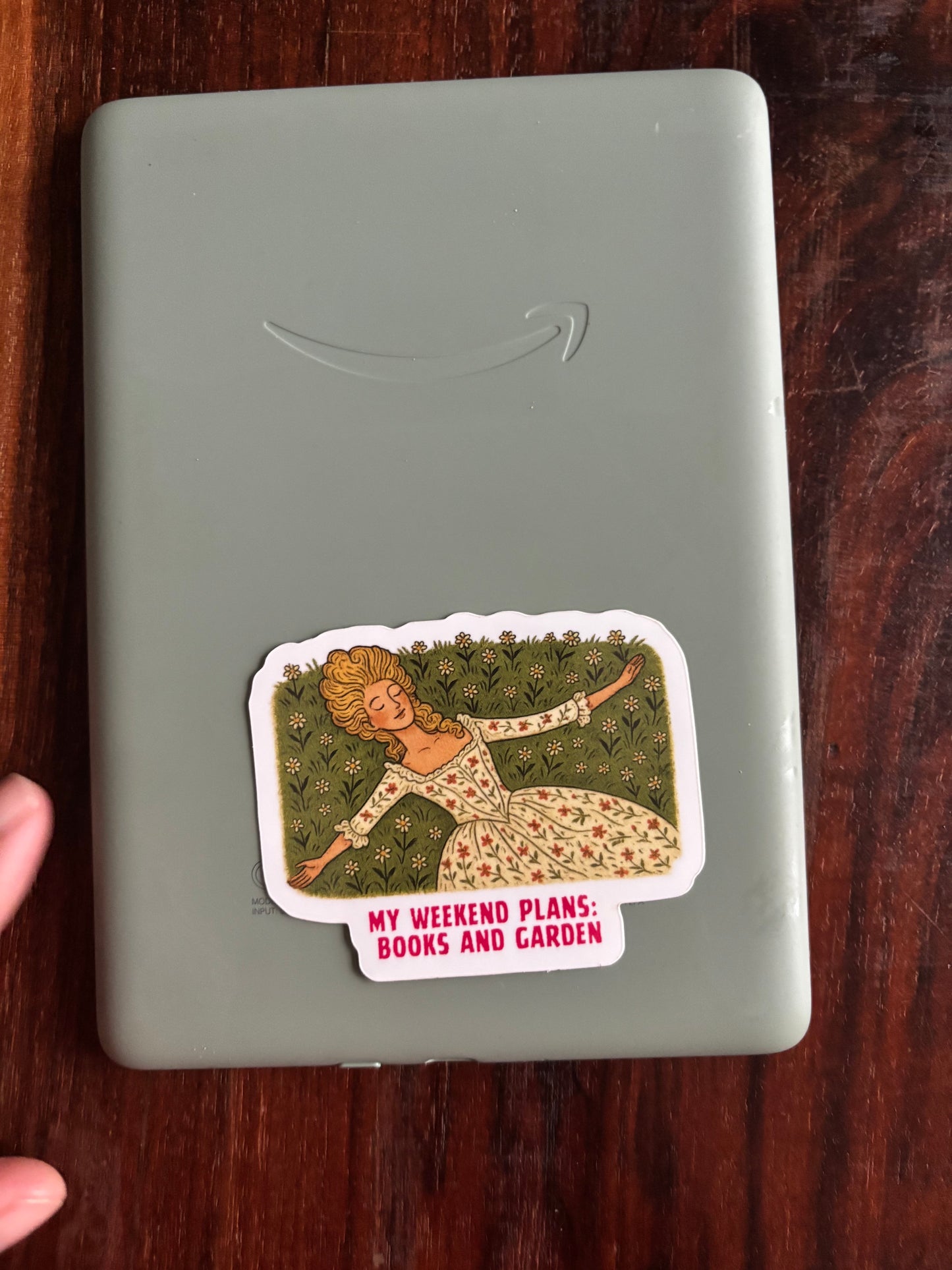 My Weekend Plans Books and Garden Kindle Sticker – 3” Vintage Floral Die Cut |