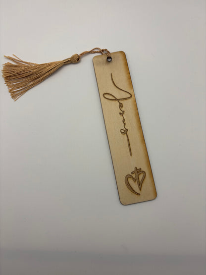 Engraved Jesus Wooden Bookmark – Handmade Real Wood Bookmark with Tassel
