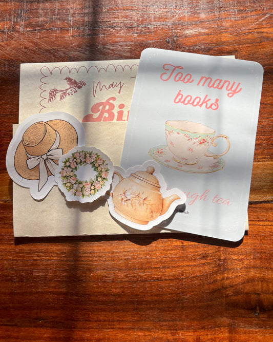 Too Many Books, Not Enough Tea — Kindle Insert | May Mail Club