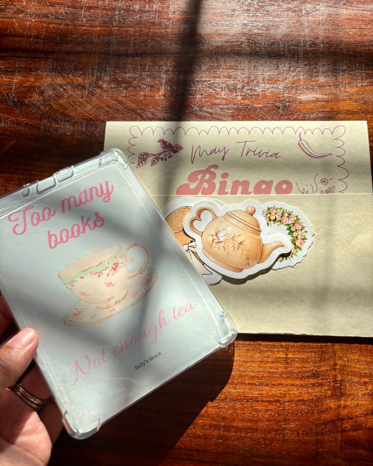 Too Many Books, Not Enough Tea — Kindle Insert | May Mail Club