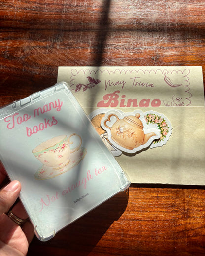 Too Many Books, Not Enough Tea — Kindle Insert | May Mail Club