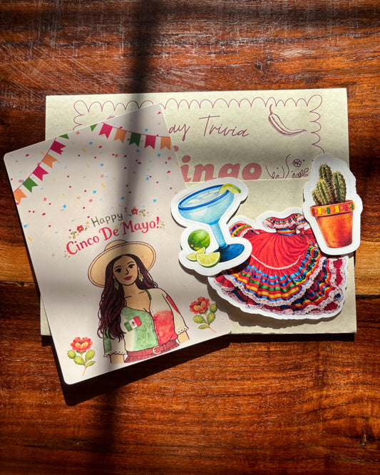 Cinco de Mayo Kindle Insert + Stickers | Festive Reader Kindle Insert | May Mail Club