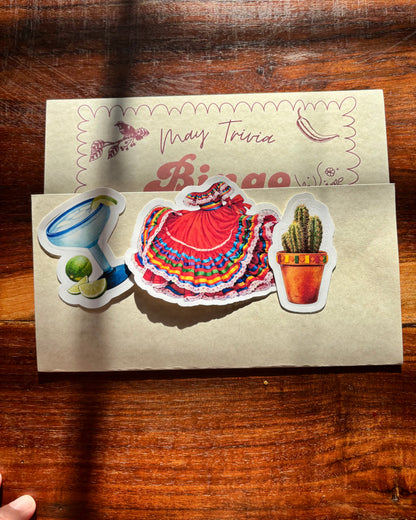 Cinco de Mayo Kindle Insert + Stickers | Festive Reader Kindle Insert | May Mail Club