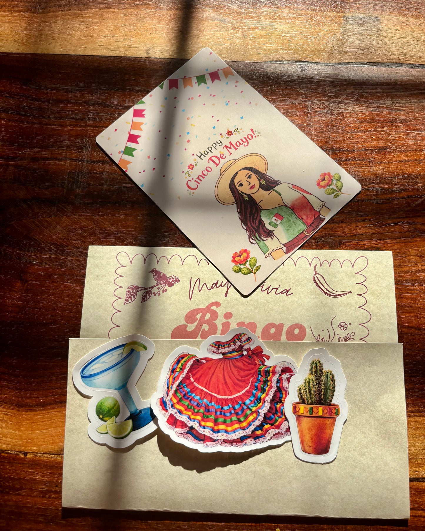Cinco de Mayo Kindle Insert + Stickers | Festive Reader Kindle Insert | May Mail Club