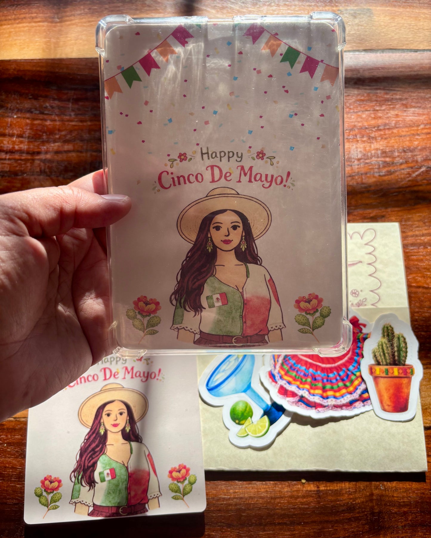 Cinco de Mayo Kindle Insert + Stickers | Festive Reader Kindle Insert | May Mail Club