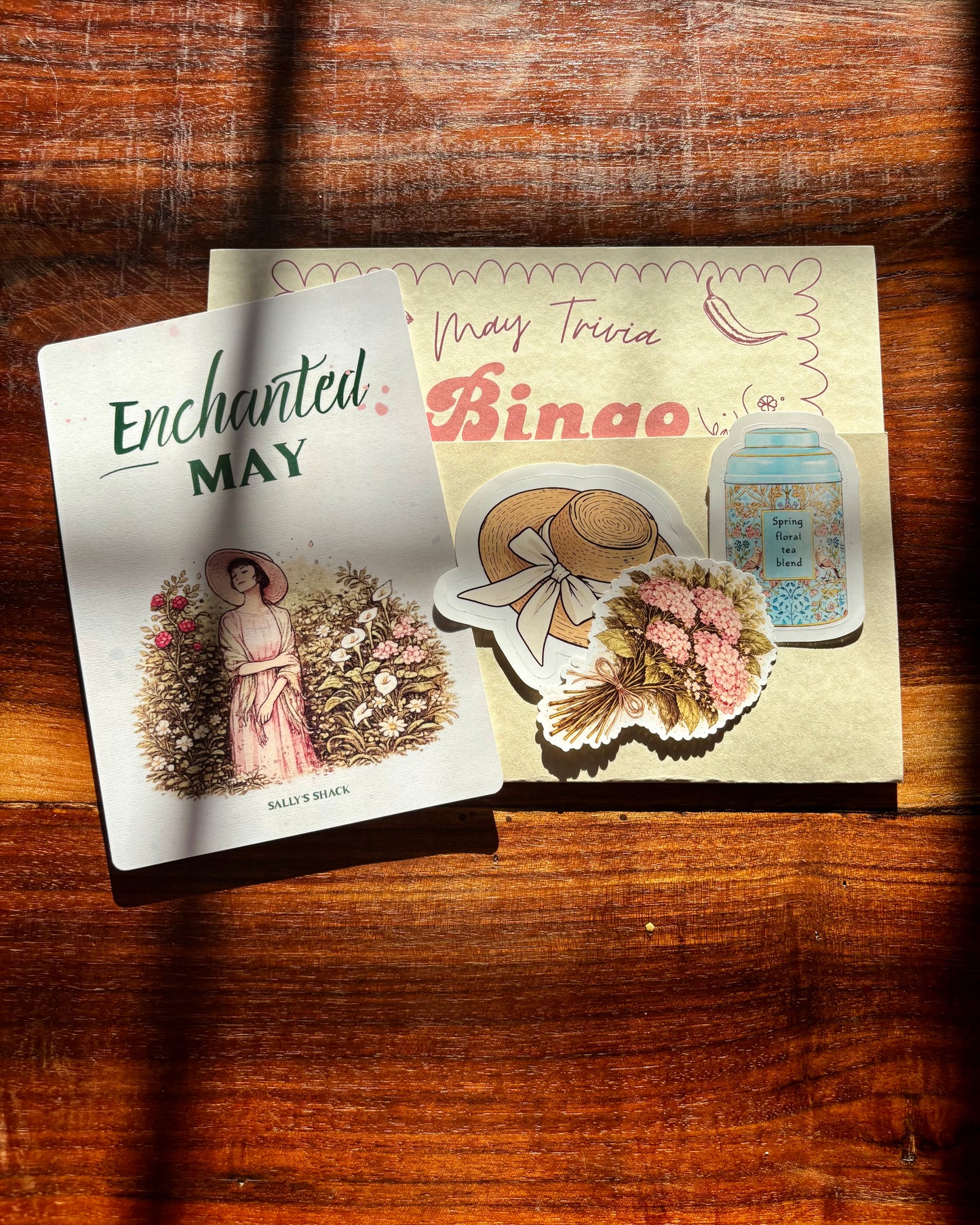 Enchanted May Kindle Insert + Stickers | Romantic Floral Kindle Decor | $6 Mail Club