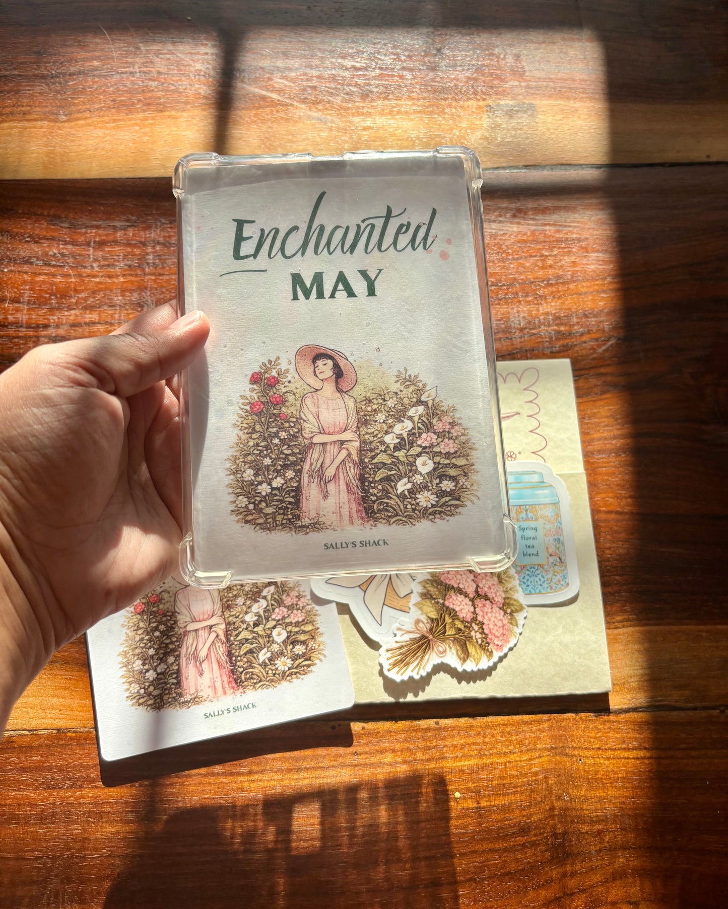 Enchanted May Kindle Insert + Stickers | Romantic Floral Kindle Decor | $6 Mail Club