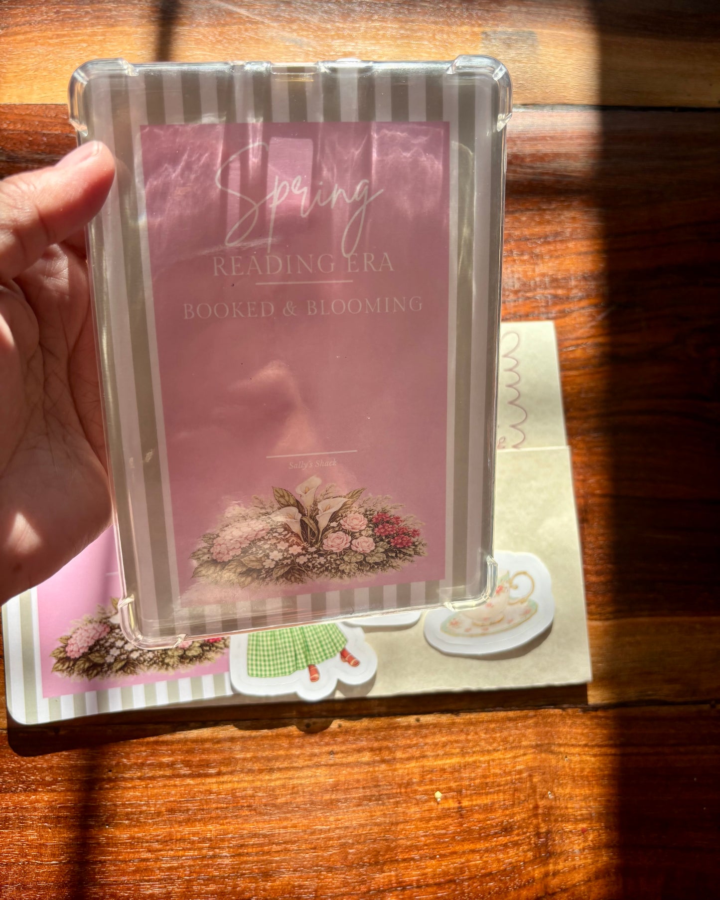 Spring Reading Era Kindle Insert + Stickers | Pink Floral Kindle Decor | $6 Mail Club