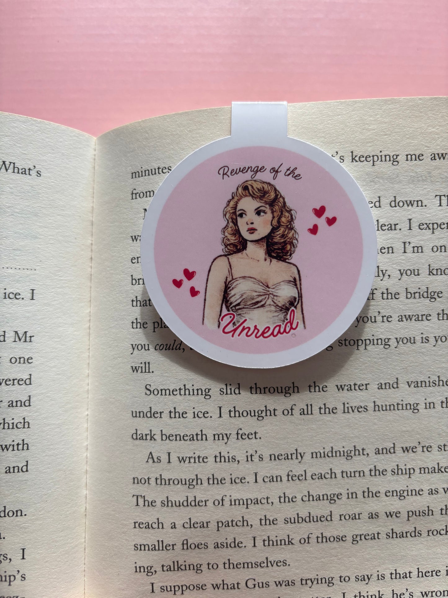 Revenge of the Unread Magnetic Bookmark | Retro Bookish Magnetic Page Marker for Readers