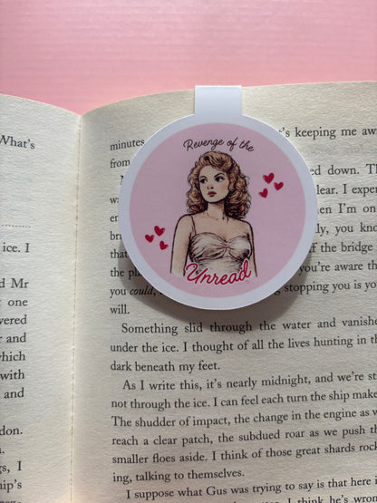 Revenge of the Unread Magnetic Bookmark | Retro Bookish Magnetic Page Marker for Readers