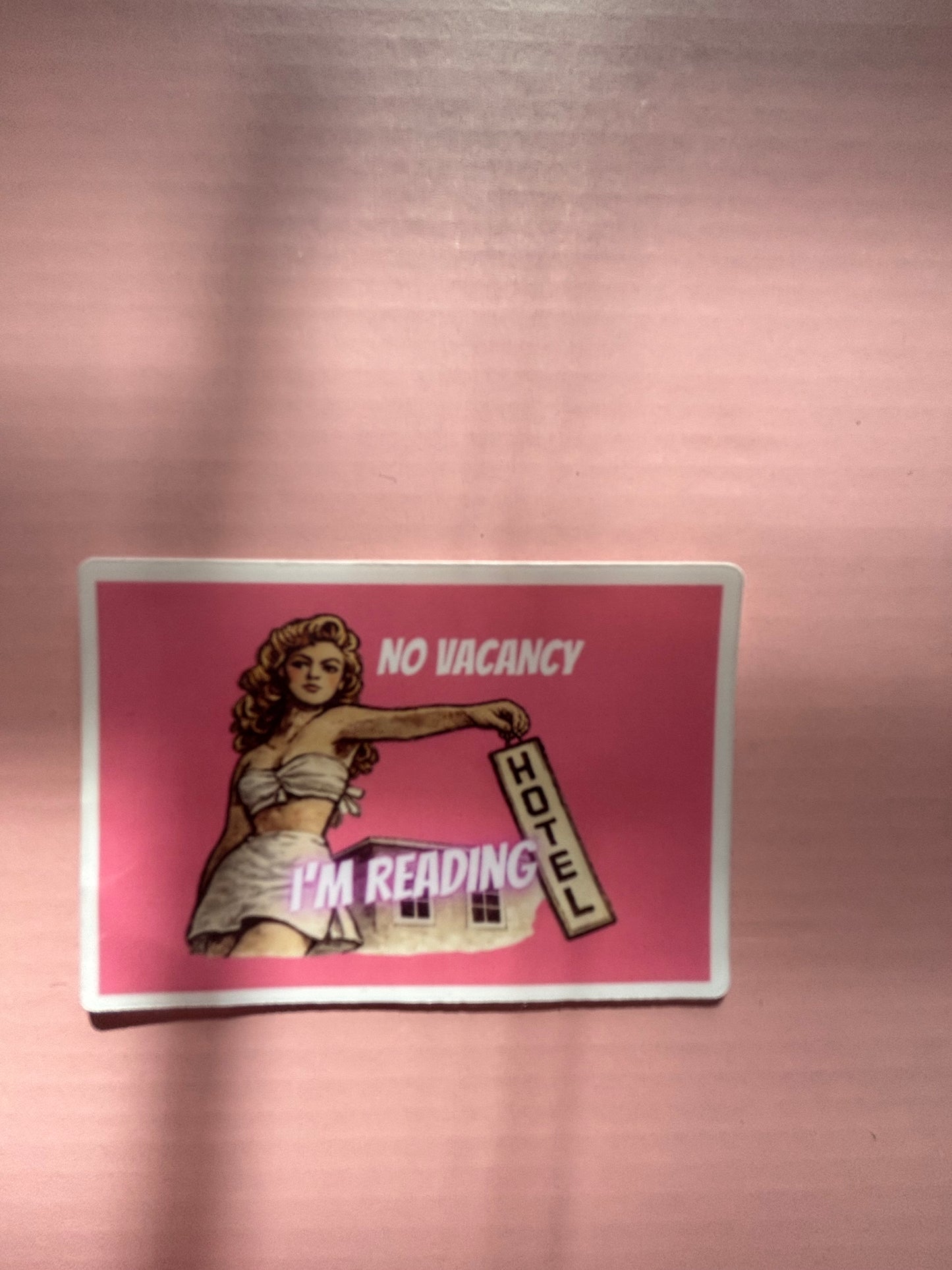 No Vacancy I’m Reading Vinyl Sticker | Retro Bookish Sticker for Kindle Cases & Readers