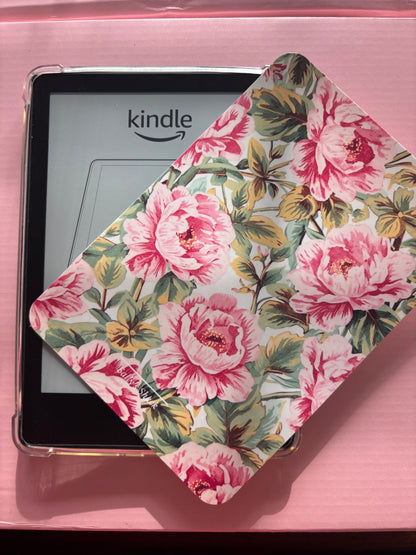 Attack of the TBR Peony Floral Kindle Insert | Vintage Pink Flower Kindle Decor for Kindle Basic, Paperwhite & Colorsoft