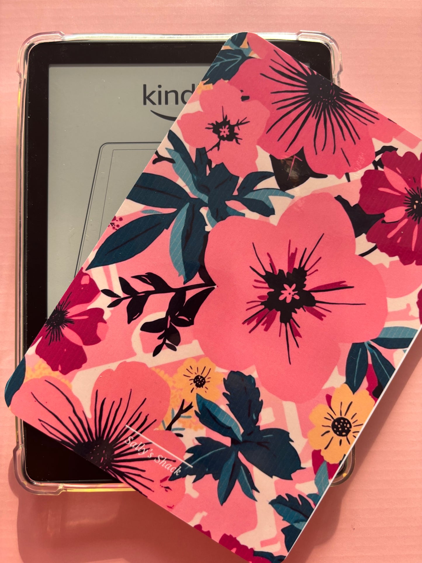 Attack of the TBR Tropical Floral Kindle Insert | Bright Pink Retro Kindle Decor for Kindle Basic, Paperwhite & Colorsoft