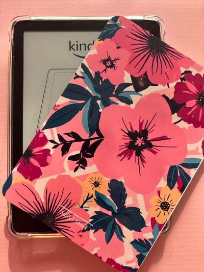Attack of the TBR Tropical Floral Kindle Insert | Bright Pink Retro Kindle Decor for Kindle Basic, Paperwhite & Colorsoft