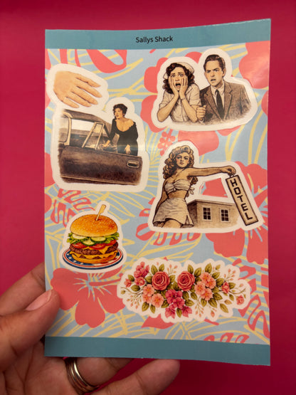 Attack of the TBR Kiss Cut Sticker Sheet Set | Vintage Bookish Reader Stickers (Set of 2)