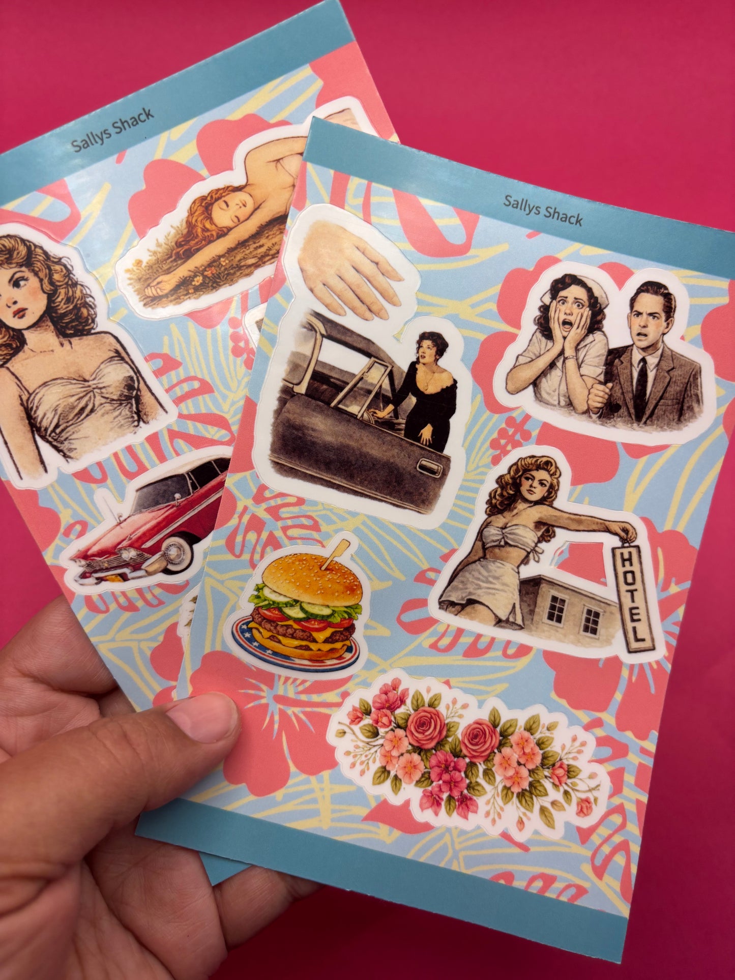 Attack of the TBR Kiss Cut Sticker Sheet Set | Vintage Bookish Reader Stickers (Set of 2)