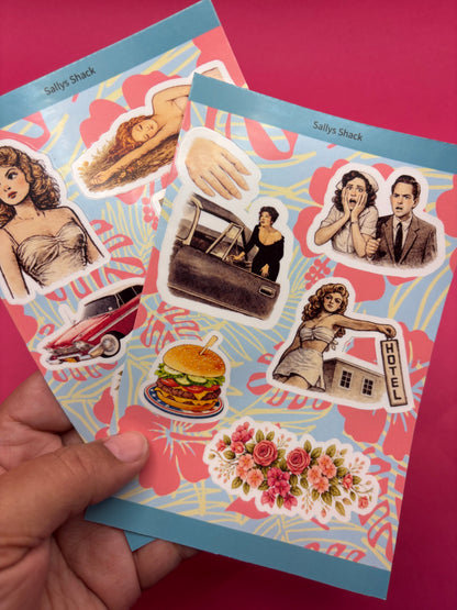 Attack of the TBR Kiss Cut Sticker Sheet Set | Vintage Bookish Reader Stickers (Set of 2)