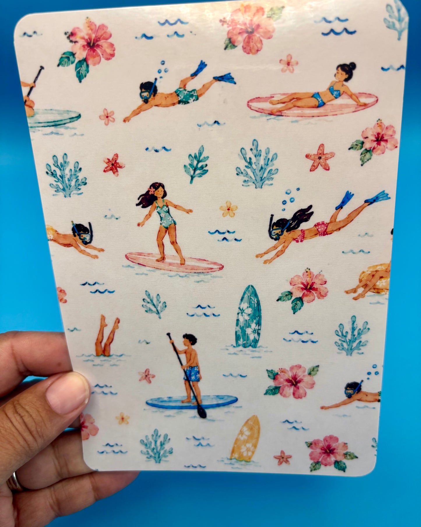 Beach Day Kindle Insert | Tropical Bookish Decor for Clear Kindle Cases