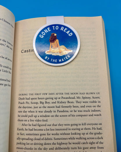 Gone to Read by the Water Magnetic Bookmark | Summer in Tahiti Bookish Bookmark for Beach Readers