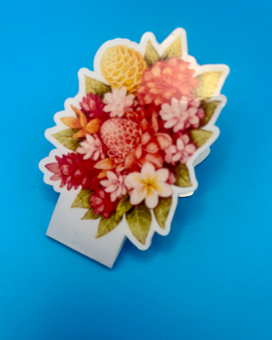 Tropical Bloom Magnetic Bookmark | Tahiti Floral Bookmark for Book Lovers