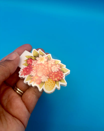 Tropical Bloom Magnetic Bookmark | Tahiti Floral Bookmark for Book Lovers