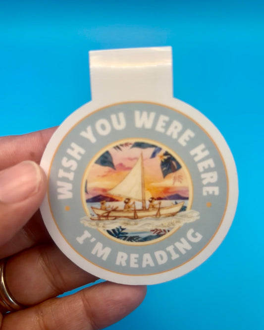 Wish You Were Here, I'm Reading Magnetic Bookmark | Beach Reader Bookmark Gift