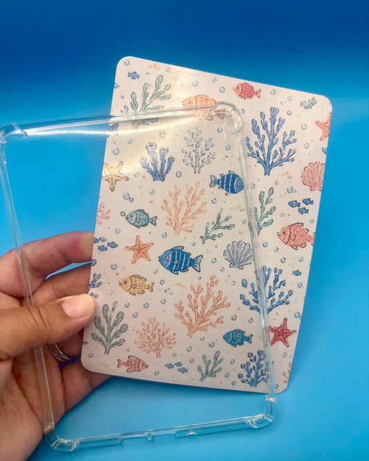 Tropical Reef 2 Kindle Insert | Coastal Bookish Decor for Clear Kindle Cases