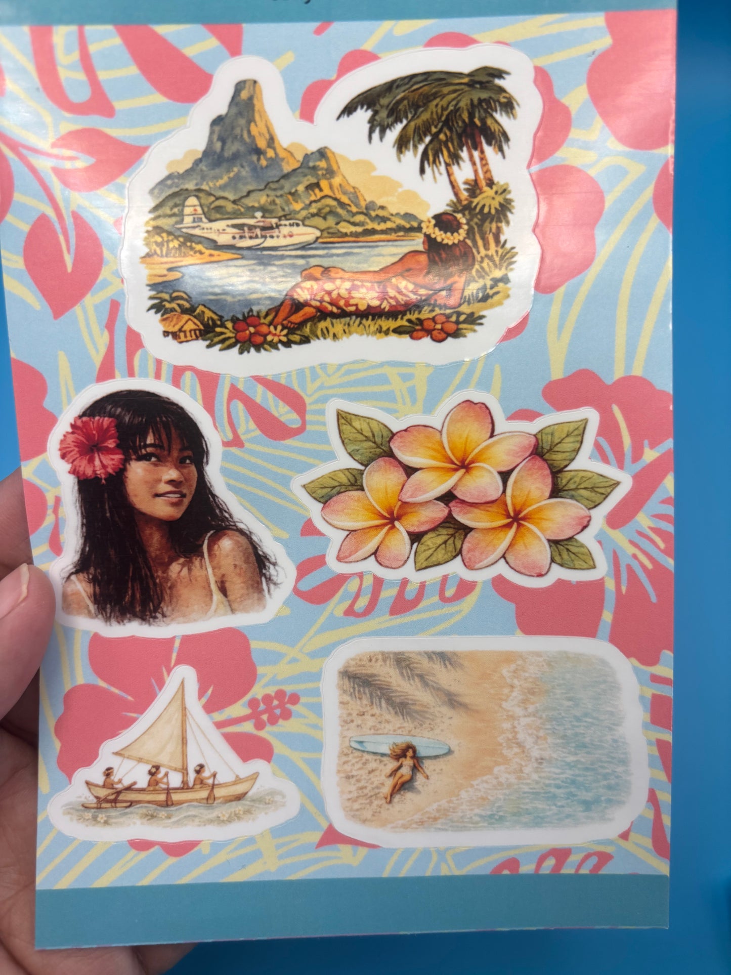 Summer in Tahiti Kiss Cut Sticker Sheet Bundle | Tropical Bookish Vinyl Stickers (set of 2)