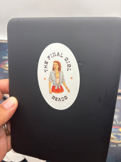 The Final Girl Reads Vinyl Sticker | Camp Blood Horror Bookish Sticker