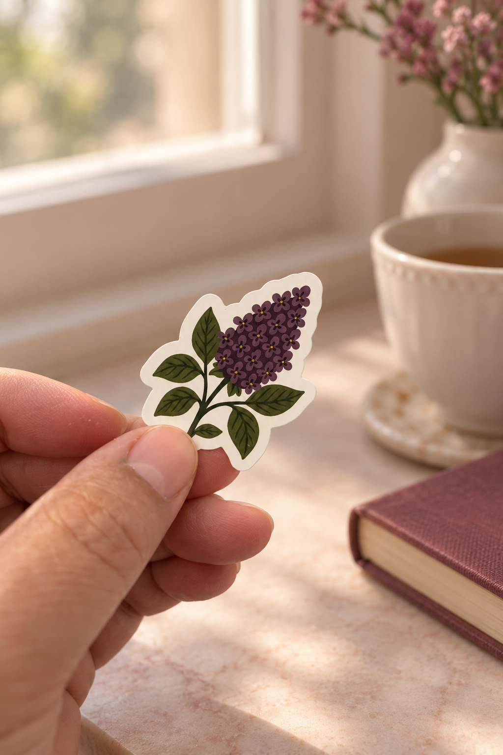 Purple Floral Marie Antoinette Sticker - 2" Die Cut Kindle Sticker