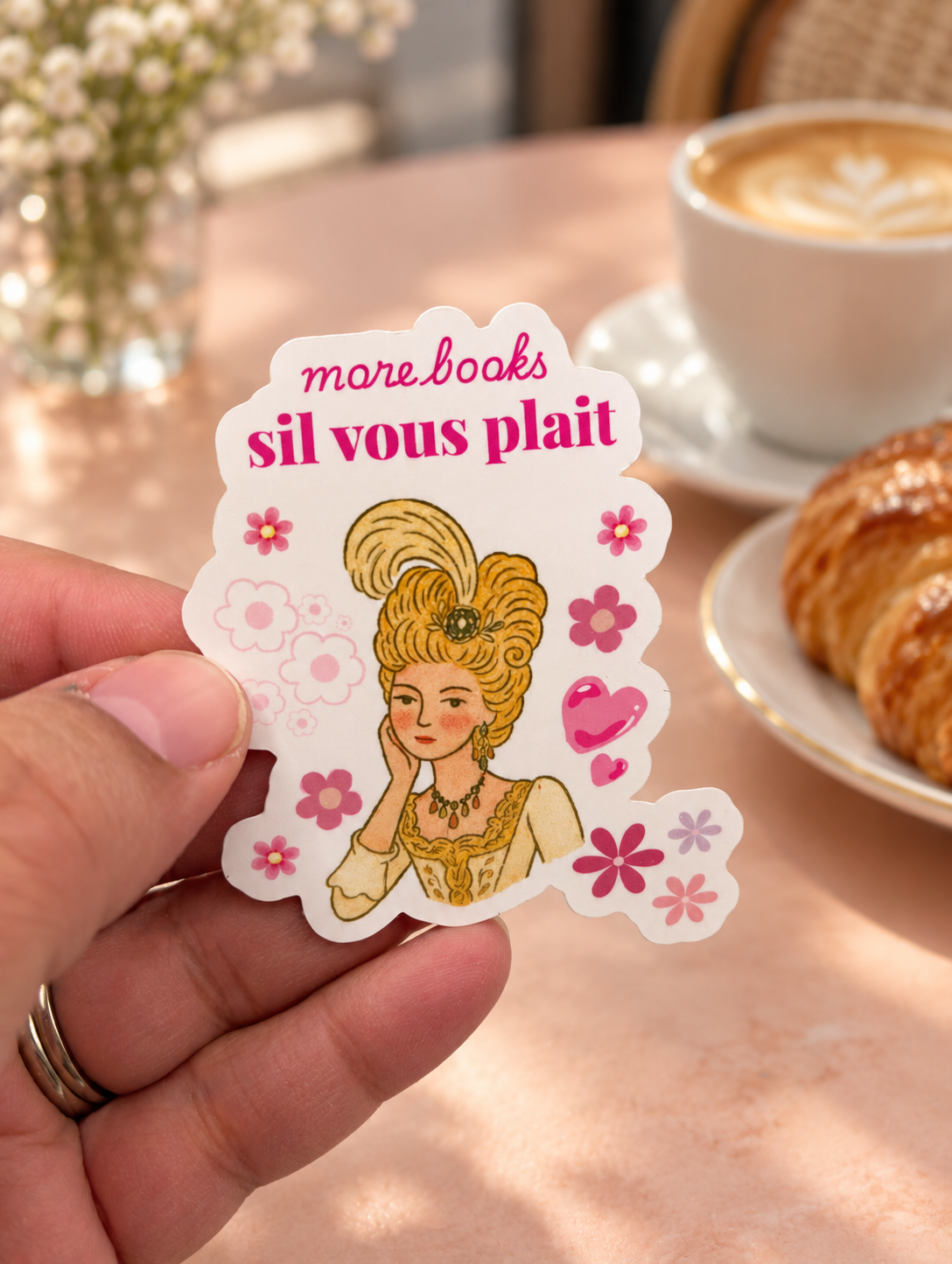 More Books S’il Vous Plaît Marie Antoinette Sticker – 3” Die Cut Vinyl Kindle Sticker