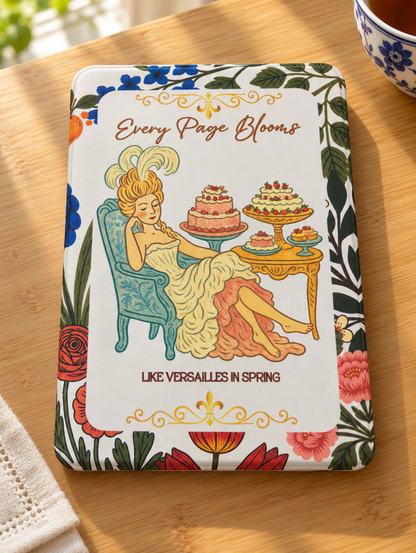 Every Page Blooms Kindle Case – Cute Bookish Cover with Hand Strap