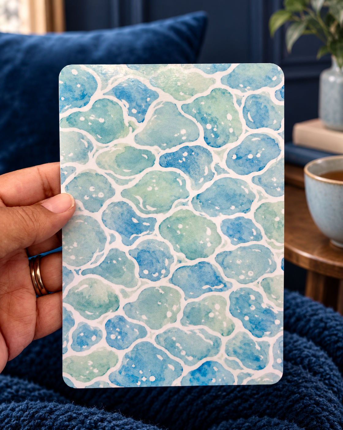 Ocean Waves Kindle Insert | Coastal Bookish Insert for Clear Kindle Cases
