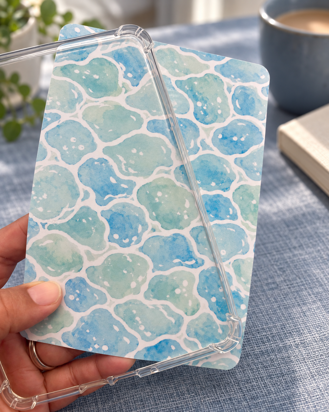 Ocean Waves Kindle Insert | Coastal Bookish Insert for Clear Kindle Cases