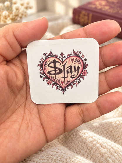Slay Heart Vinyl Sticker | Sunnydale Scaries Collection