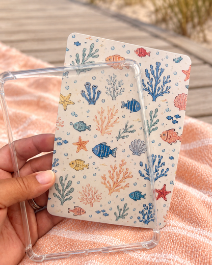 Tropical Reef 2 Kindle Insert | Coastal Bookish Decor for Clear Kindle Cases