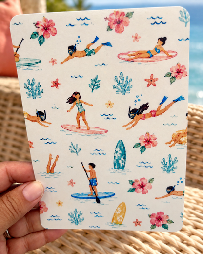 Beach Day Kindle Insert | Tropical Bookish Decor for Clear Kindle Cases
