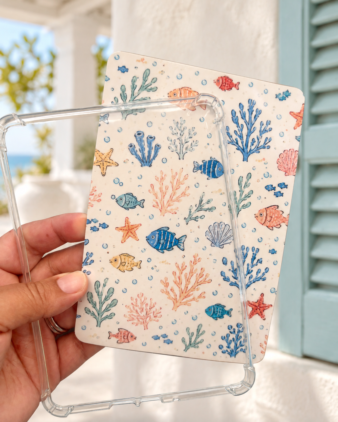 Tropical Reef 2 Kindle Insert | Coastal Bookish Decor for Clear Kindle Cases