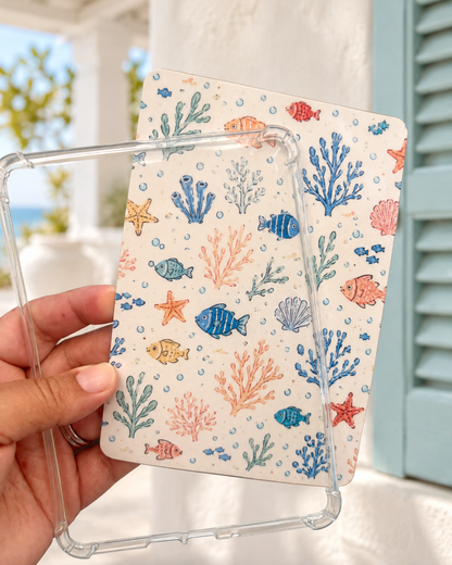 Tropical Reef 2 Kindle Insert | Coastal Bookish Decor for Clear Kindle Cases
