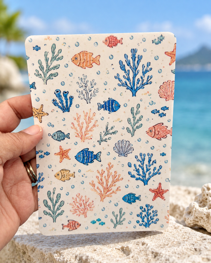 Tropical Reef 2 Kindle Insert | Coastal Bookish Decor for Clear Kindle Cases