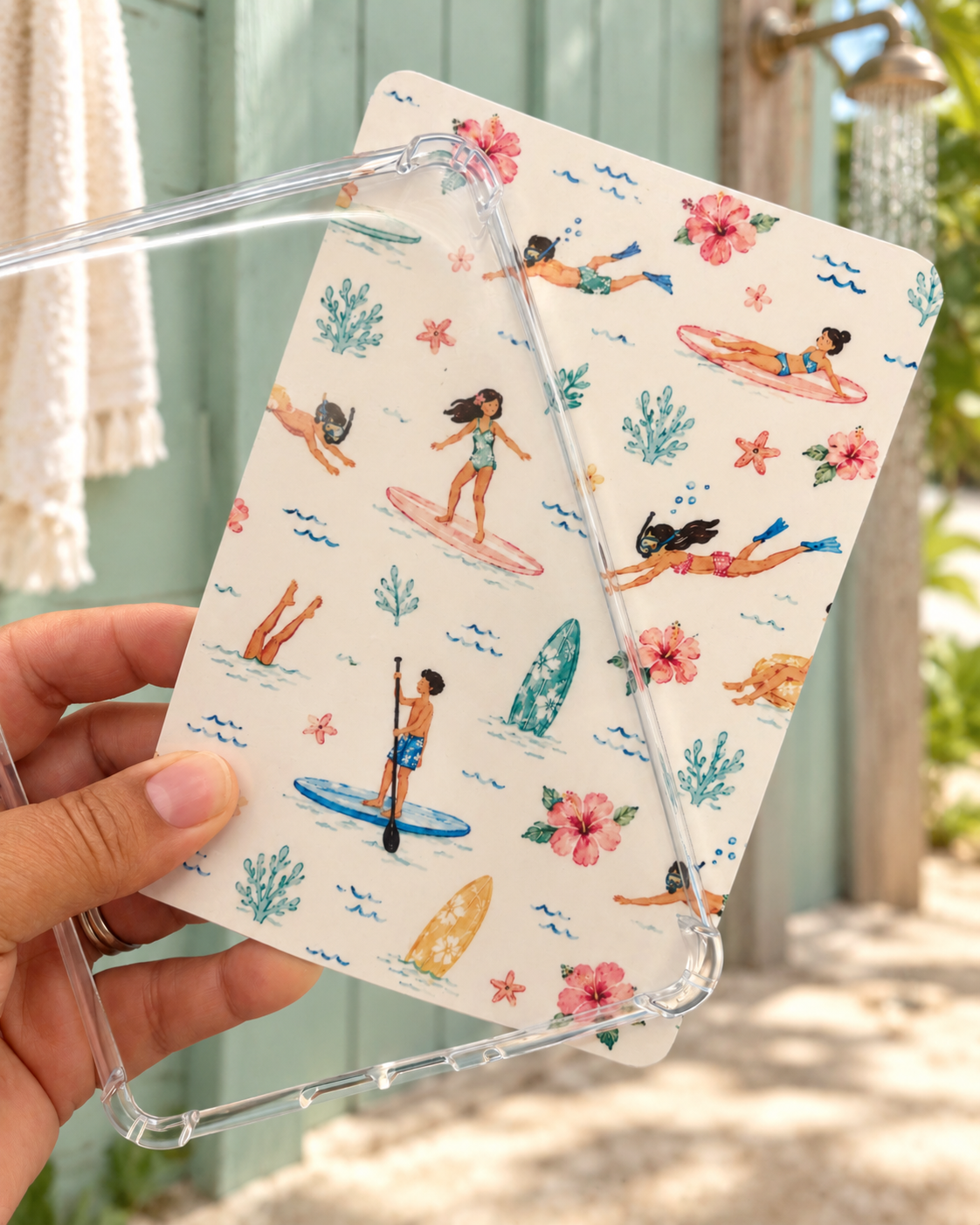 Beach Day Kindle Insert | Tropical Bookish Decor for Clear Kindle Cases