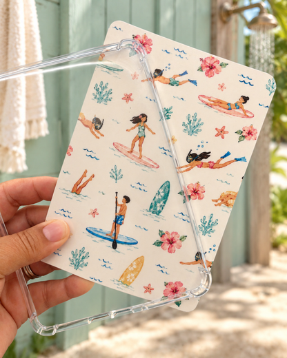 Beach Day Kindle Insert | Tropical Bookish Decor for Clear Kindle Cases
