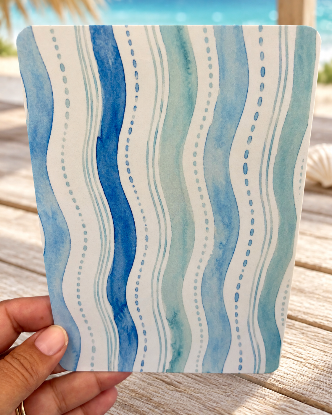 Ocean Breeze Kindle Insert | Coastal Bookish Decor for Clear Kindle Cases