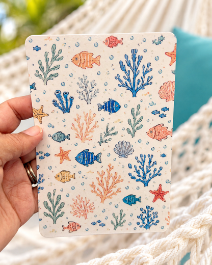 Tropical Reef 2 Kindle Insert | Coastal Bookish Decor for Clear Kindle Cases